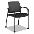 Hon MCU10, IGNITION 2.0 4-WAY STRETCH MESH BACK MOBILE STACKING CHAIR, BLACK SEAT/BLACK BACK, BLACK BASE IS107HIMCU10